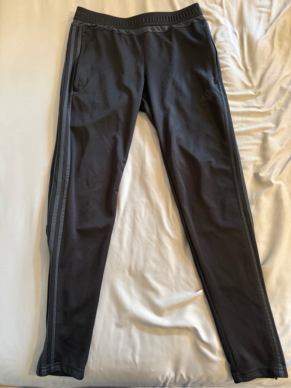 Adidas womens Black Track Pants with Side Stripes